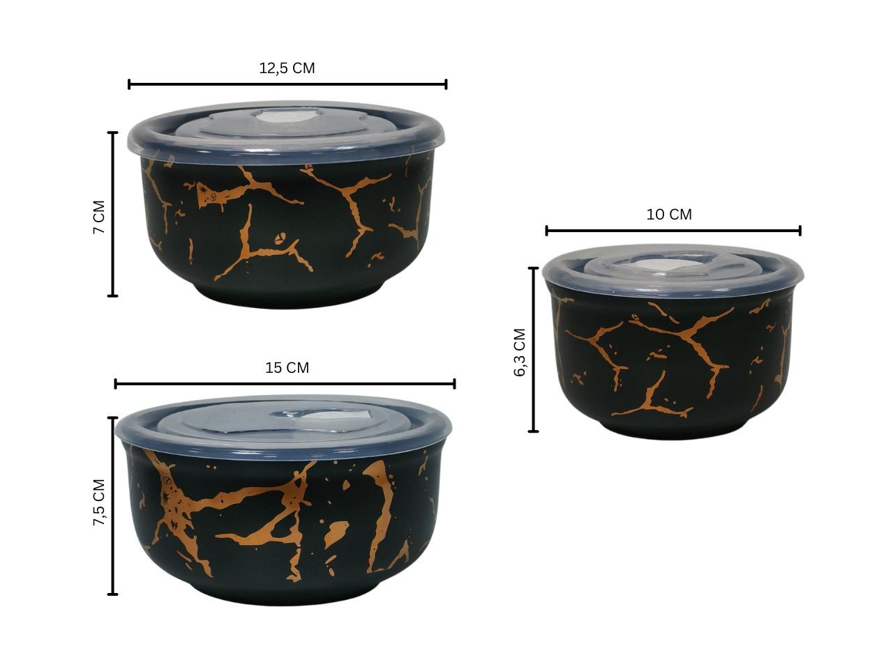 Vicenza Wadah Makanan Motif Marmer – Hitam BM780